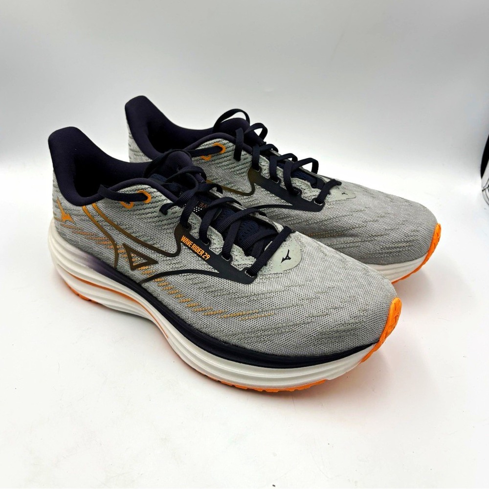 Mizuno Wave Rider 29 Gray Orange Athletic Running Sneakers Mens 8.5 Womens 10